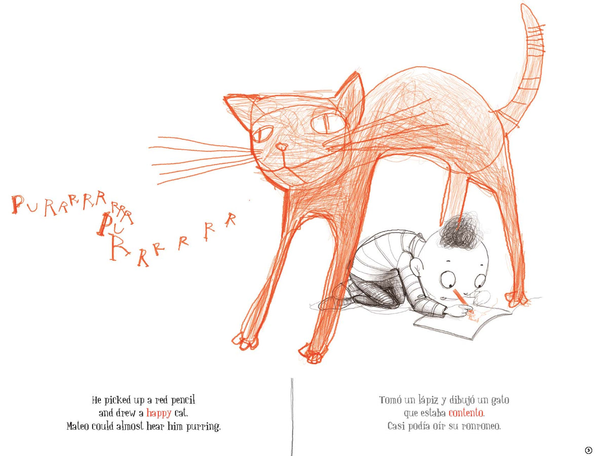 Mateo and his red cat / Mateo y su gato rojo